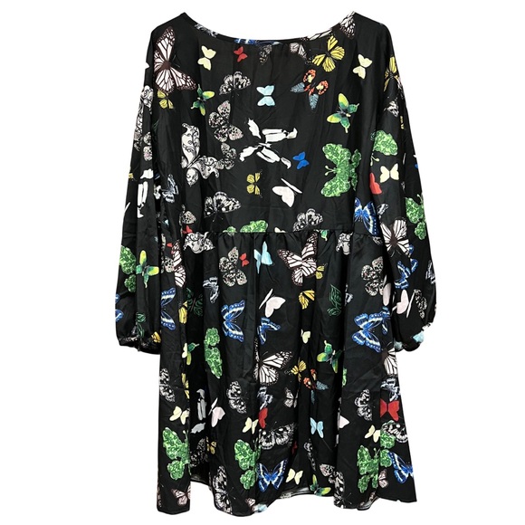 Butterfly Print Black Dress - Picture 3 of 3